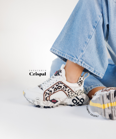 TÉNIS EXÉ 2025-3M LEOPARD WHITE